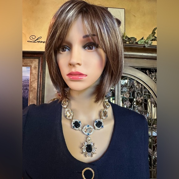 St John Simulated Pearl and Crystal Necklace - Picture 1 of 11